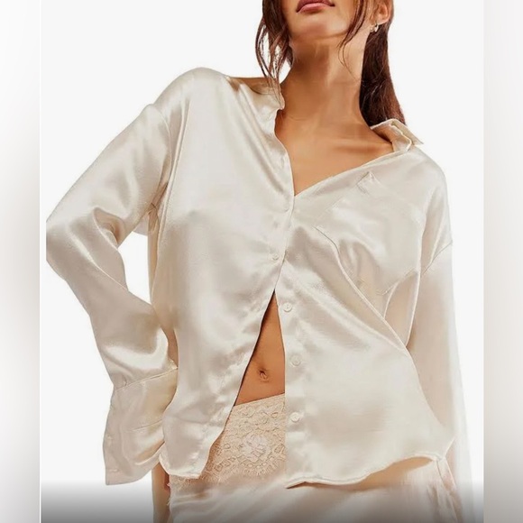 Free people silk button down - Picture 1 of 4